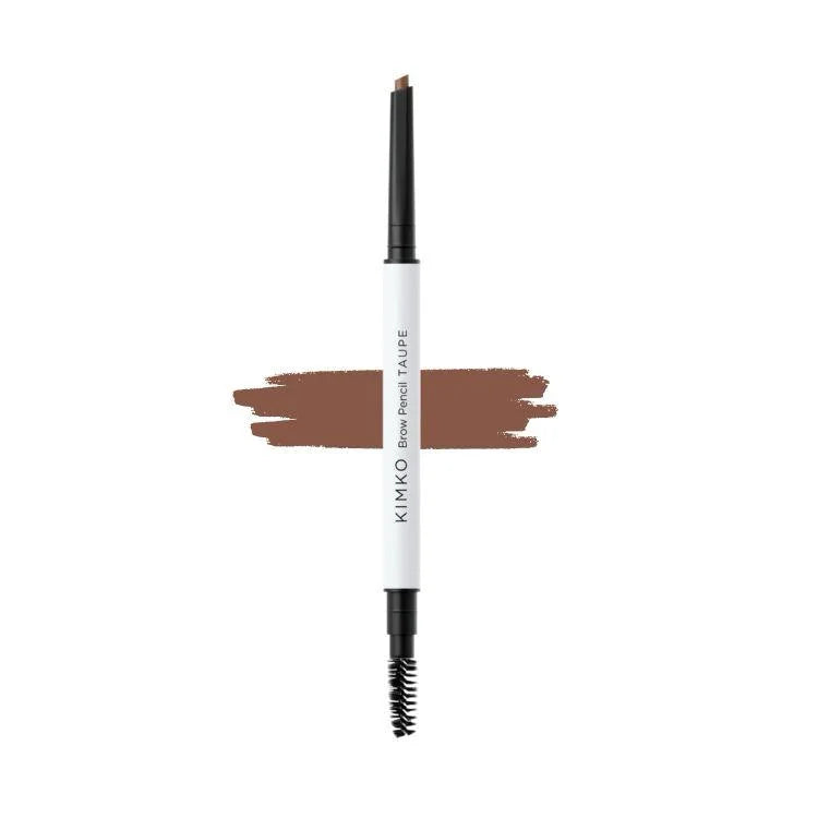 KIMKO Taupe Brow Pencil – natural long-lasting eyebrow pencil for light to medium brown hair with spoolie brush for defined, flawless brows.
