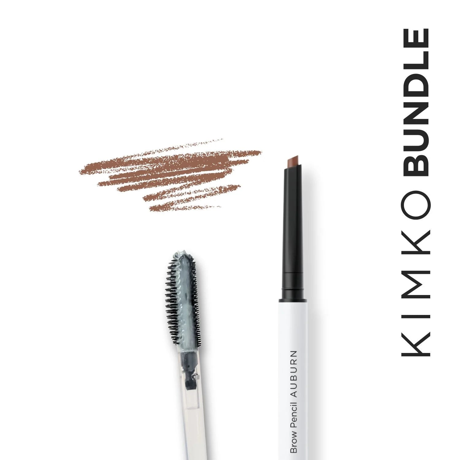 KIMKO Brow Bundle with Auburn Brow Pencil and Clear Brow Gel for Flawless Natural Long-Lasting Eyebrows.