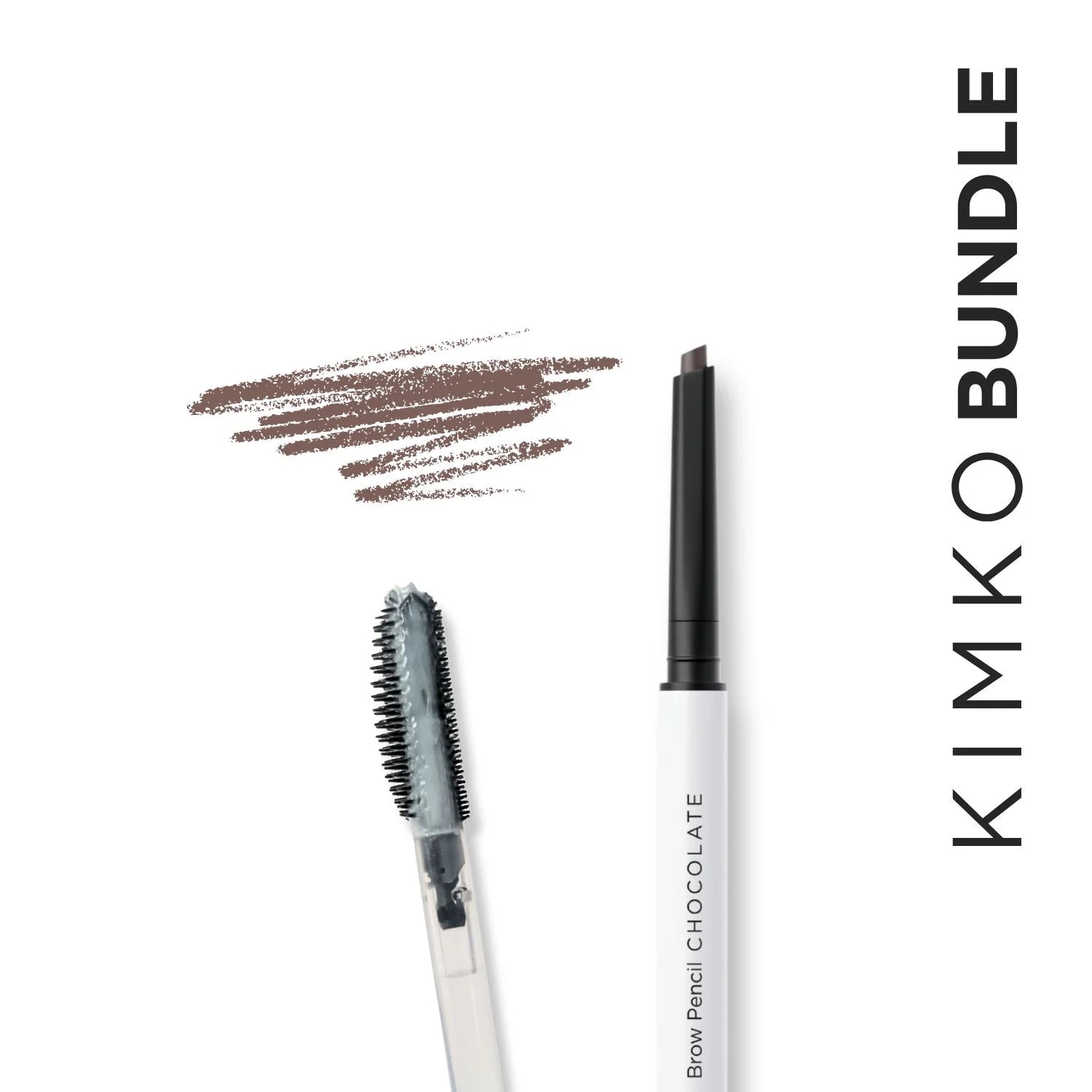 Kimko Sculpt & Define Brow Duo with brow pencil in chocolate and clear brow gel – long-lasting, natural-looking eyebrow makeup to shape, fill, and set brows for a polished look.