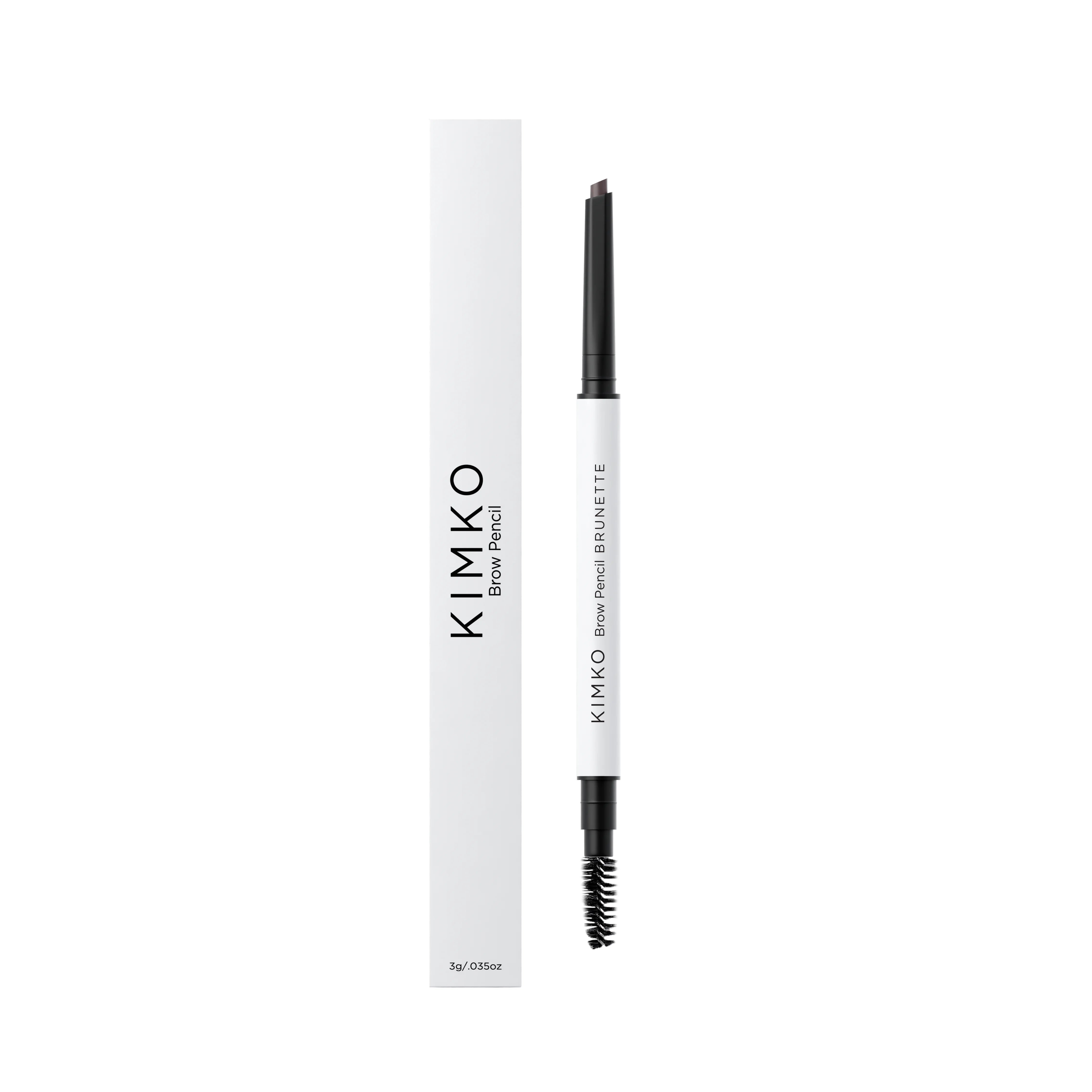 KIMKO Brow Pencil Brunette with spoolie – dual-ended eyebrow filler pencil for natural, defined brows, smudge-proof long-lasting formula with nourishing ingredients, ideal for daily brow shaping and filling.