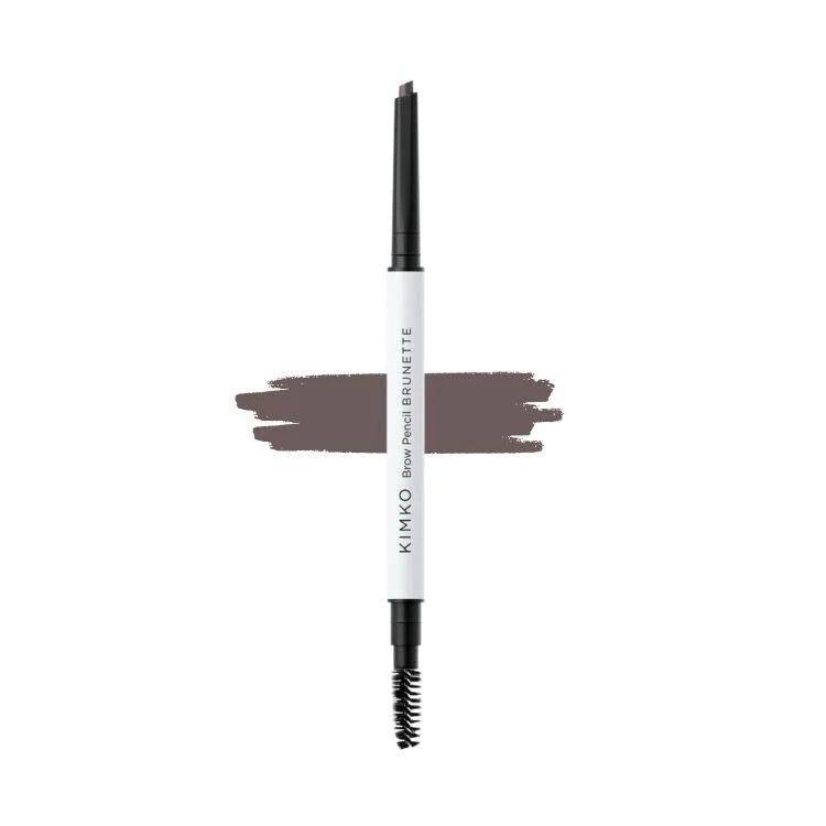 KIMKO Brow Pencil Brunette – smudge-proof, natural-looking eyebrow pencil with spoolie, precise brow filler for defined, long-lasting brows, enriched with carnauba wax and skin-friendly ingredients.