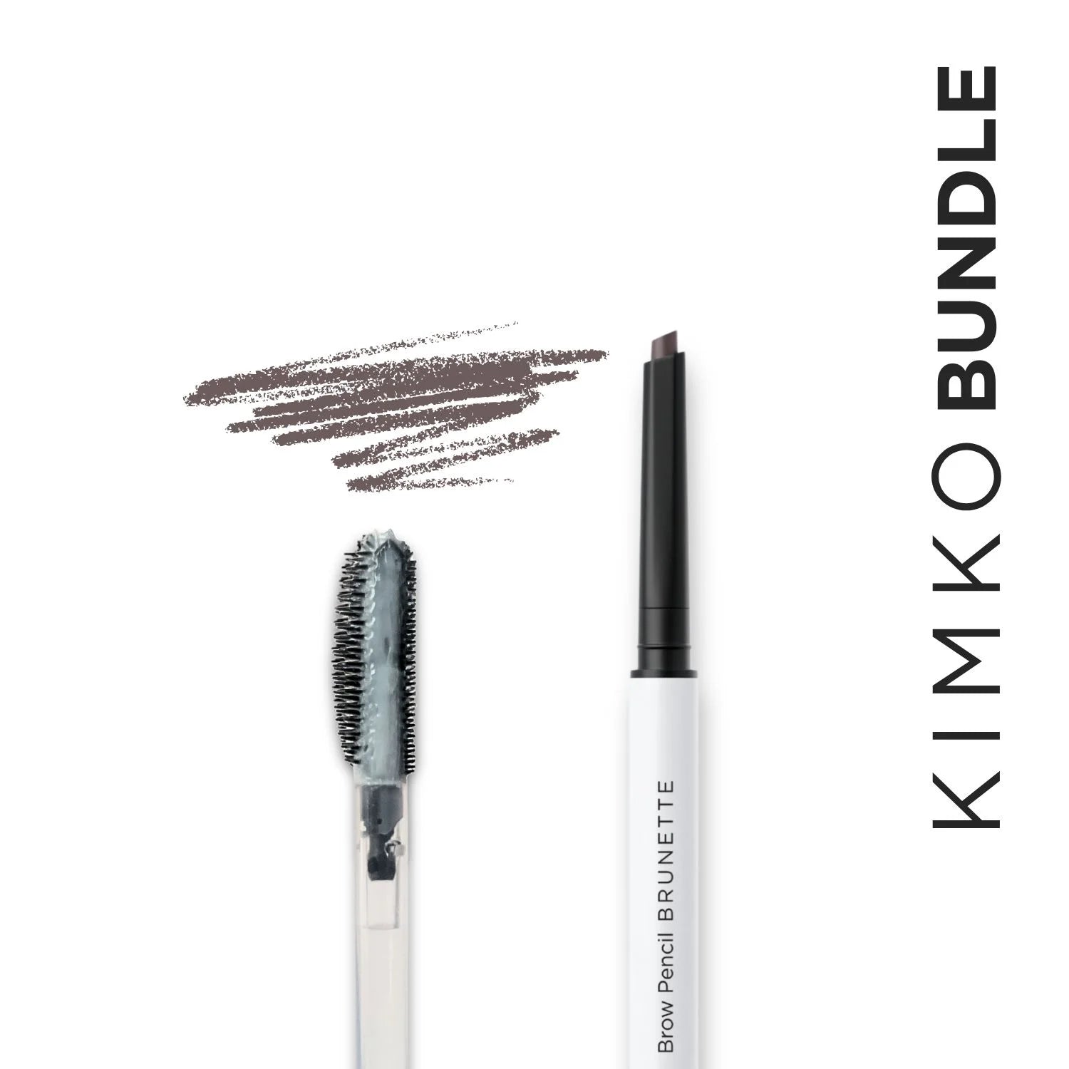 Kimko Flawless Brow Duo with brow pencil in brunette and clear brow gel – smudge-proof, long-lasting eyebrow makeup for natural, defined, salon-quality brows at home.