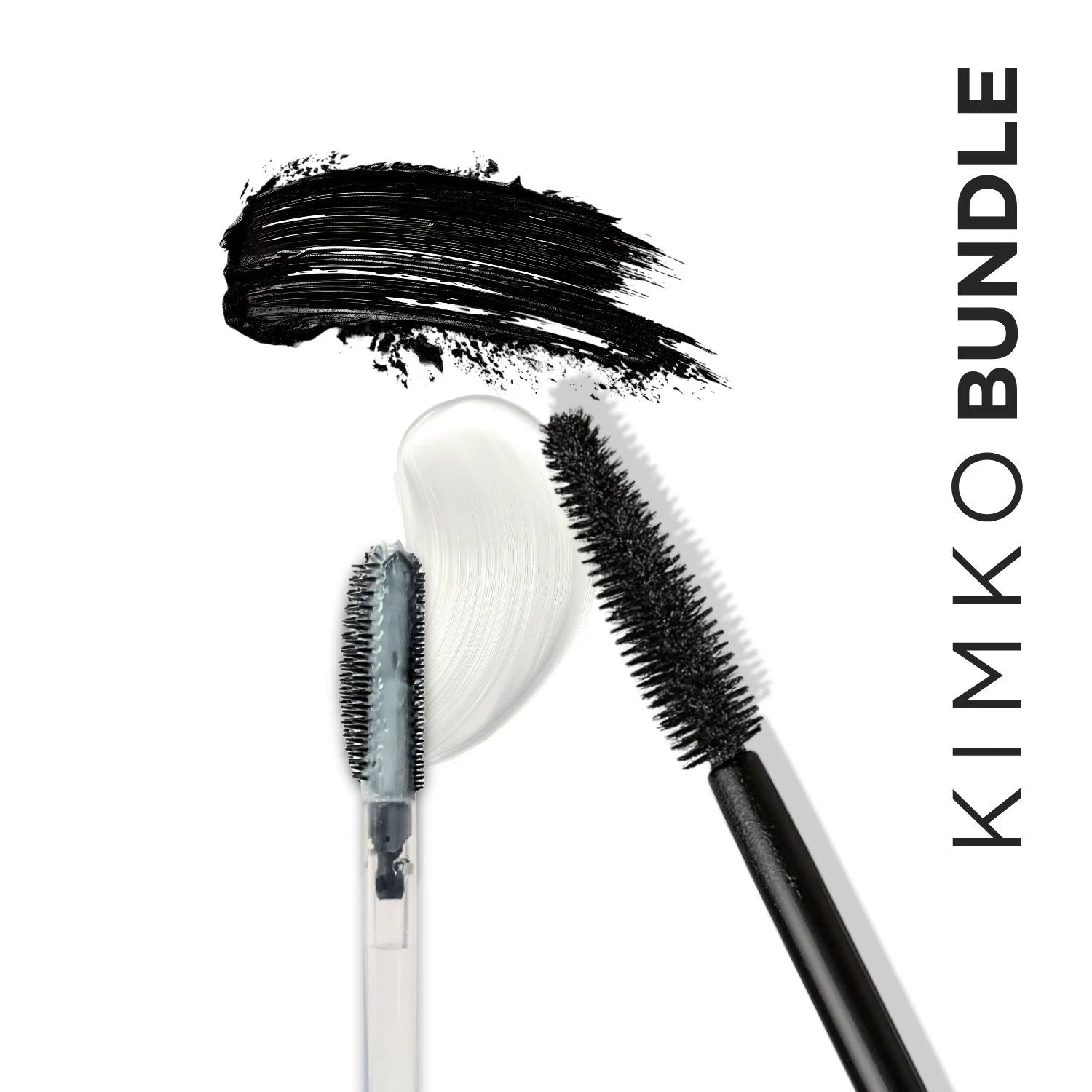 KIMKO Lash and Brow Duo featuring clear brow gel and tubing mascara for lifted brows, defined lashes, smudge-proof volume, and effortless eye definition.